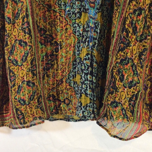 Desigual women's blouse gold size Medium casual evening out art to wear colorful - Picture 4 of 9